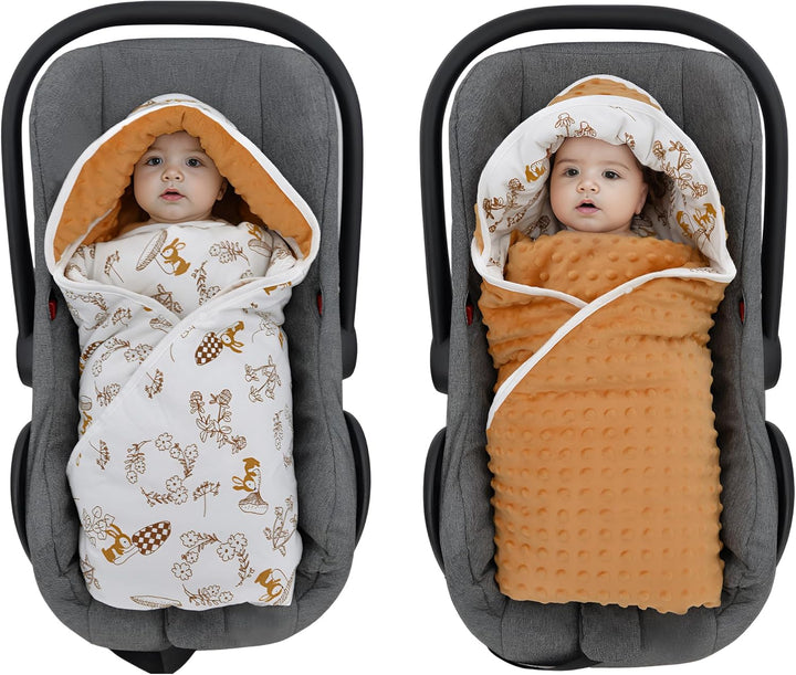 Baby Einschlagdecke für Babyschale 90x90cm Doppelseitig Gesteppte 100% Baumwolle Baby Decke für Kind