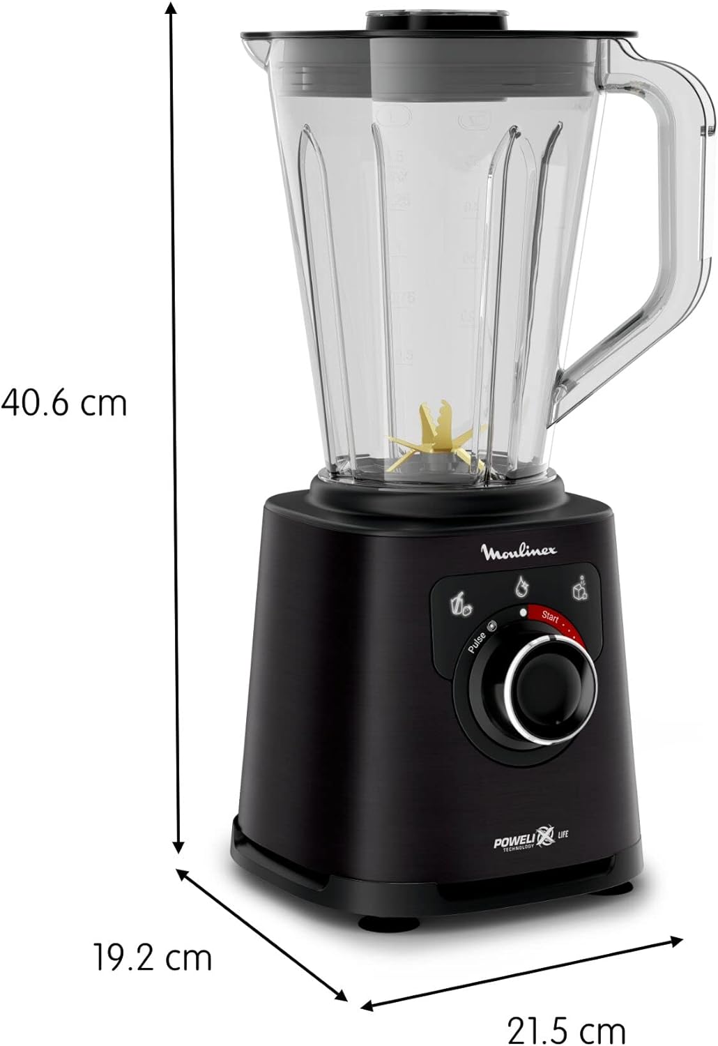 Moulinex Perfect Mix+ LM88A8 Tischplatten-Mixer, 1200 W, schnelle Ergebnisse, 1,5 Liter Fassungsverm