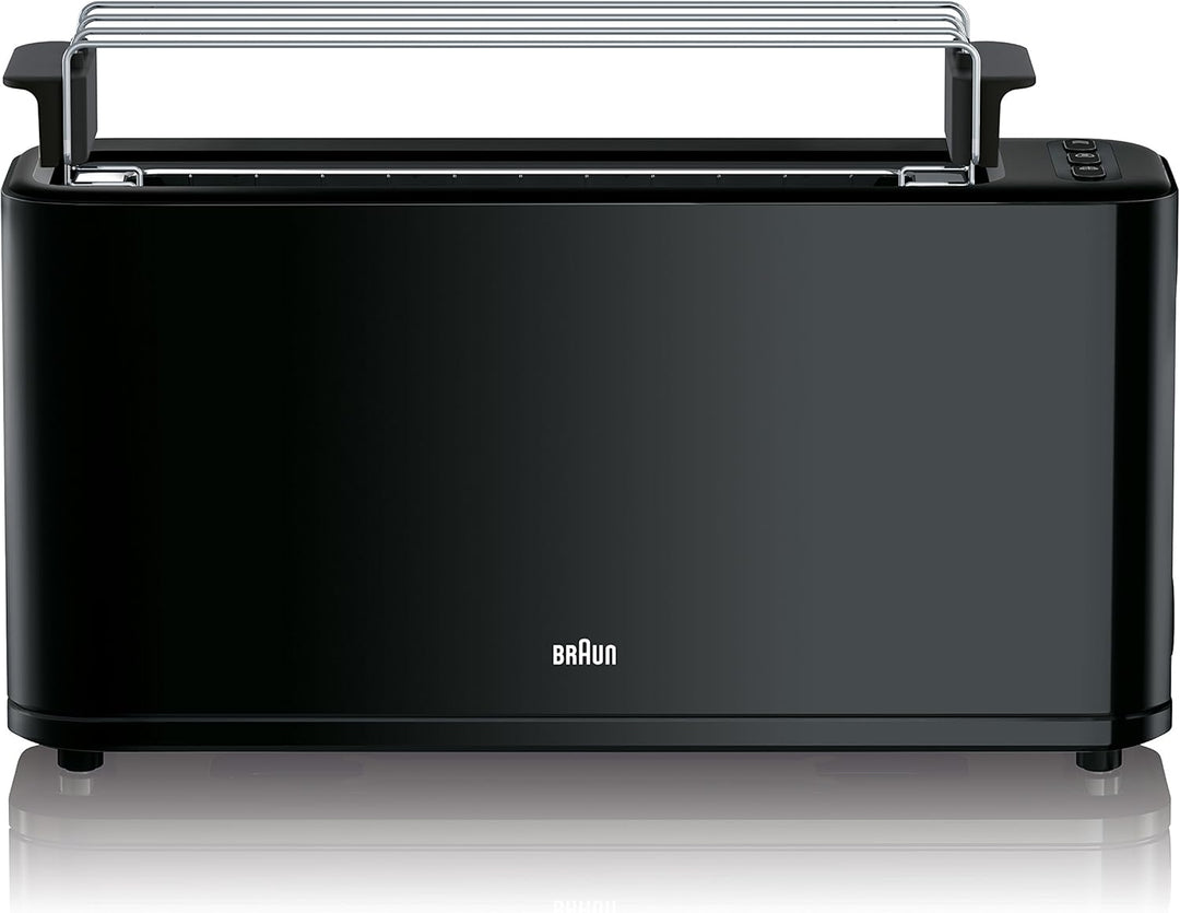 Braun HT 3110 BK Toaster | Langschlitz | Extrabreite Toastkammer | Herausnehmbare Krümelschublade |