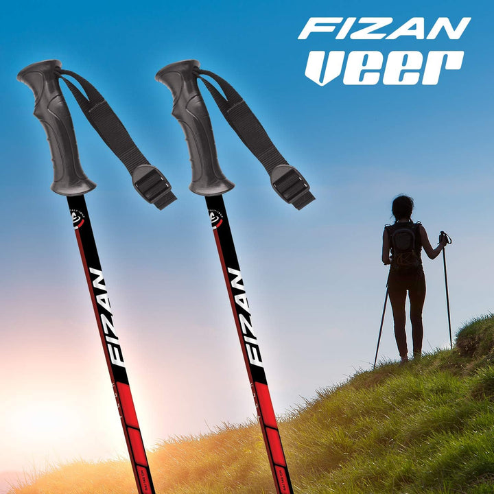 Fizan Explorer, Modell Explorer, Nordic Walking Stöcke aus Aluminium, ultraleicht, verstellbar rot,