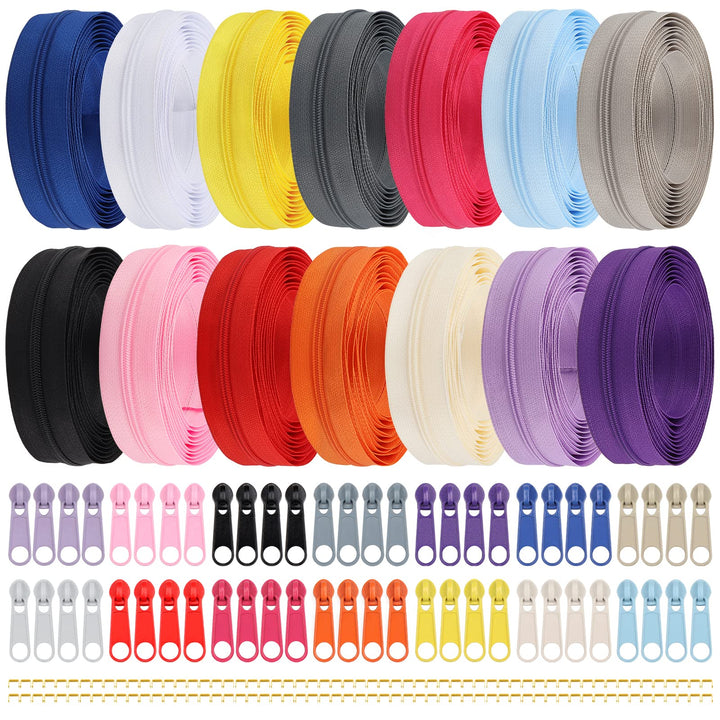 DOITEM 39,2 mm Reissverschlüsse Nylon Endlos Reissverschluss Set mit Schieber und Reissverschluss zu