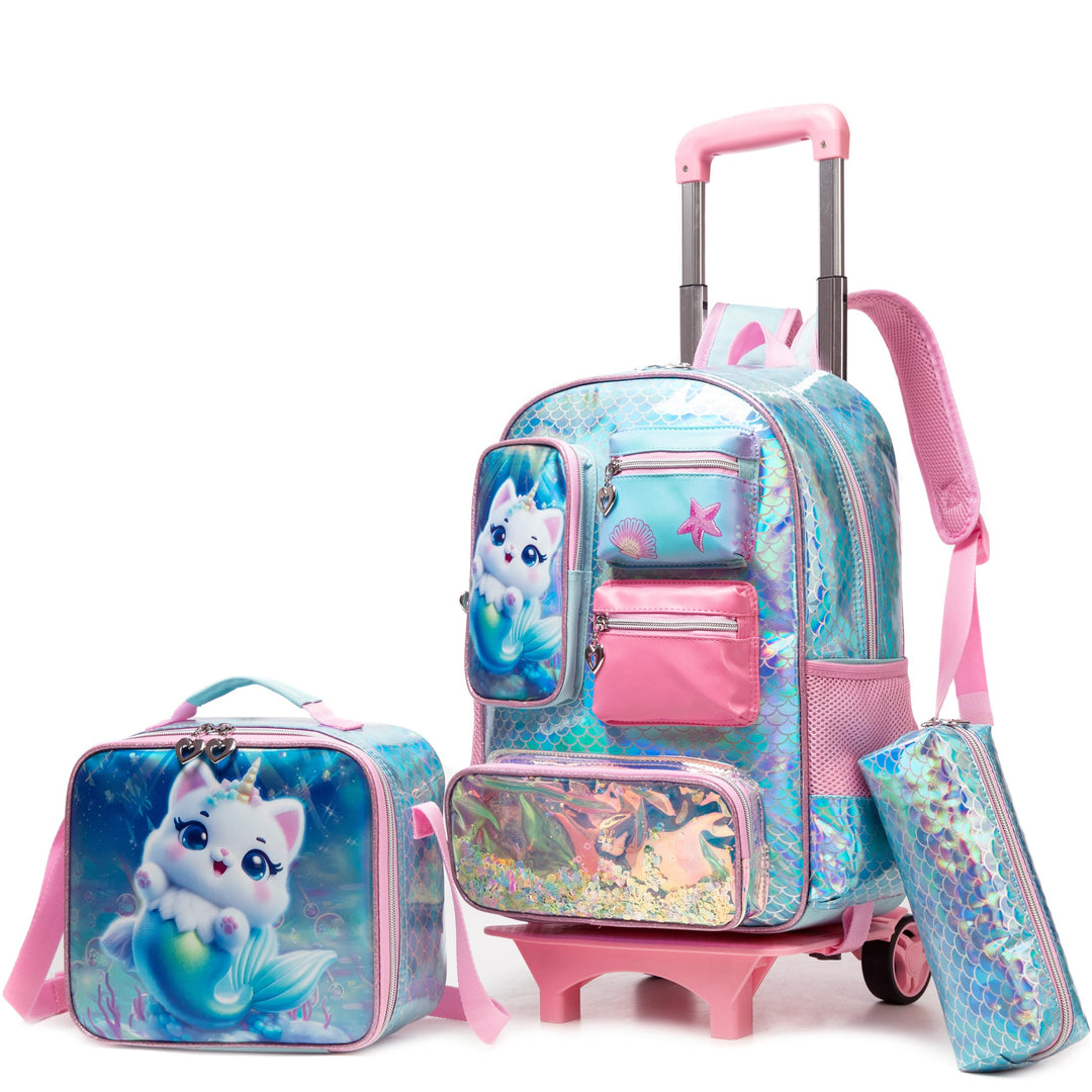 HTgroce Schulranzen Trolley Mädchen Kindertrolley Niedlich Rucksack Kinderkoffer Rucksack School Tro