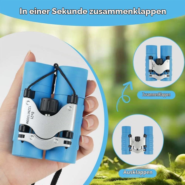 OSDUE Fernglas für Kinder, Fernglas Spielzeug, Starke Vergrösserung 8X21, Stossfestes, Inklusive Lup
