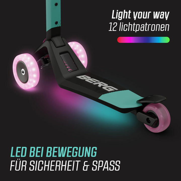 BERG Nexo Kinderroller Kinderscooter faltbar ab 2 Jahre | Höhenverstellbarer Tretroller Scooter | Dr