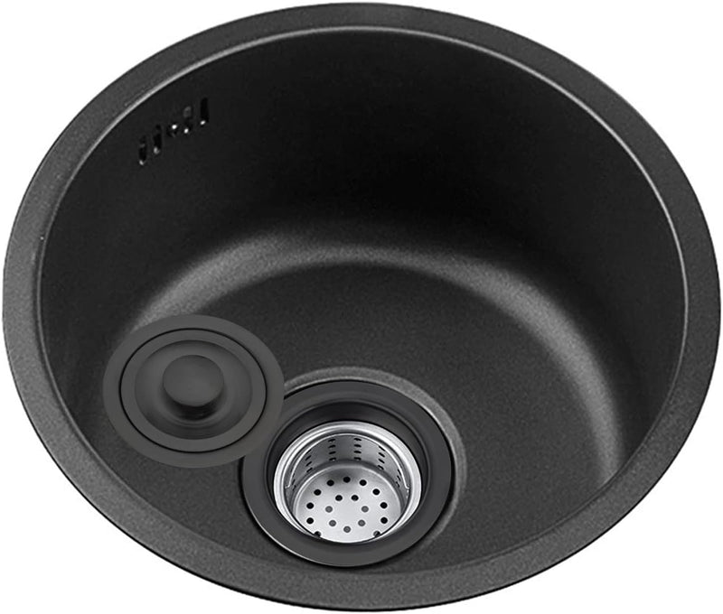 Schwarzes Rundes Waschbecken Küchenrenovierungsbecken Rundes Einzelwaschbecken Kleines Waschbecken R