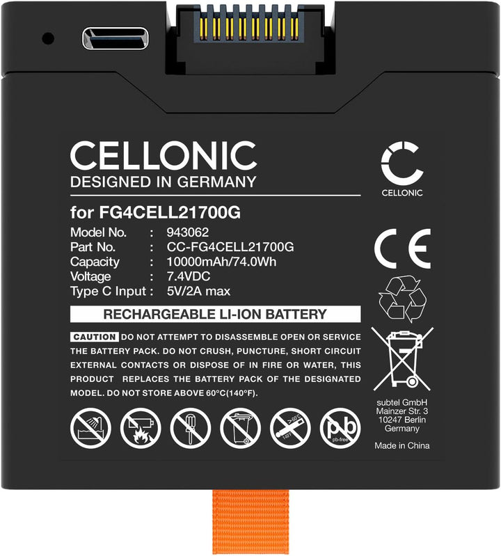 CELLONIC 1x Akku für Lautsprecher Kompatibel mit JBL Xtreme 4, PartyBox Stage 320, FG4CELL21700G - (