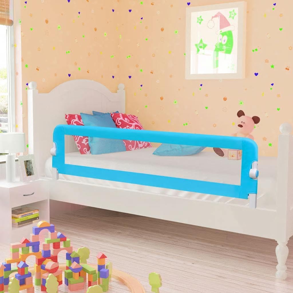 vidaXL 2x Bettschutzgitter Blau 150 cm Bettgitter Kinderbettgitter Kinderbett 150 x 36,5 x 42 cm/2x