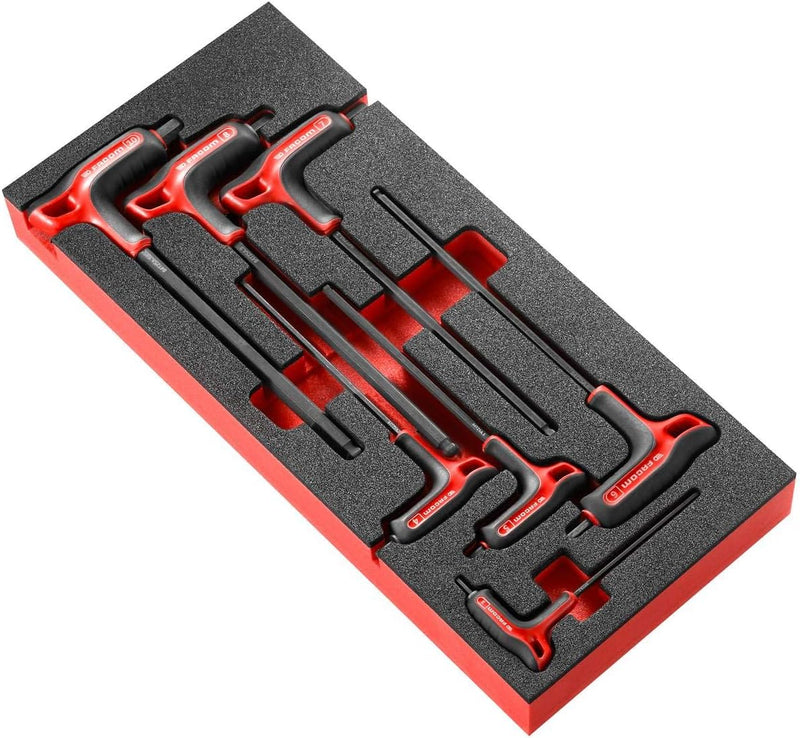 Facom MODM. 84tzsa Spiel-7 Schlüssel männlich, schwarz/rot Schaumstoffmodul 7 PIECES, Schaumstoffmod