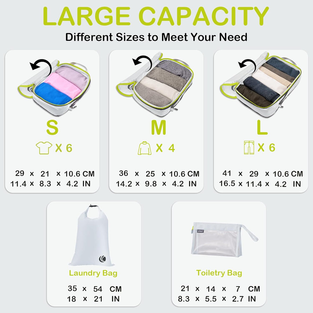 Cipway Kompression Koffer Organizer Set für Rucksack ，Ultraleichte Packtaschen Compression Packing C