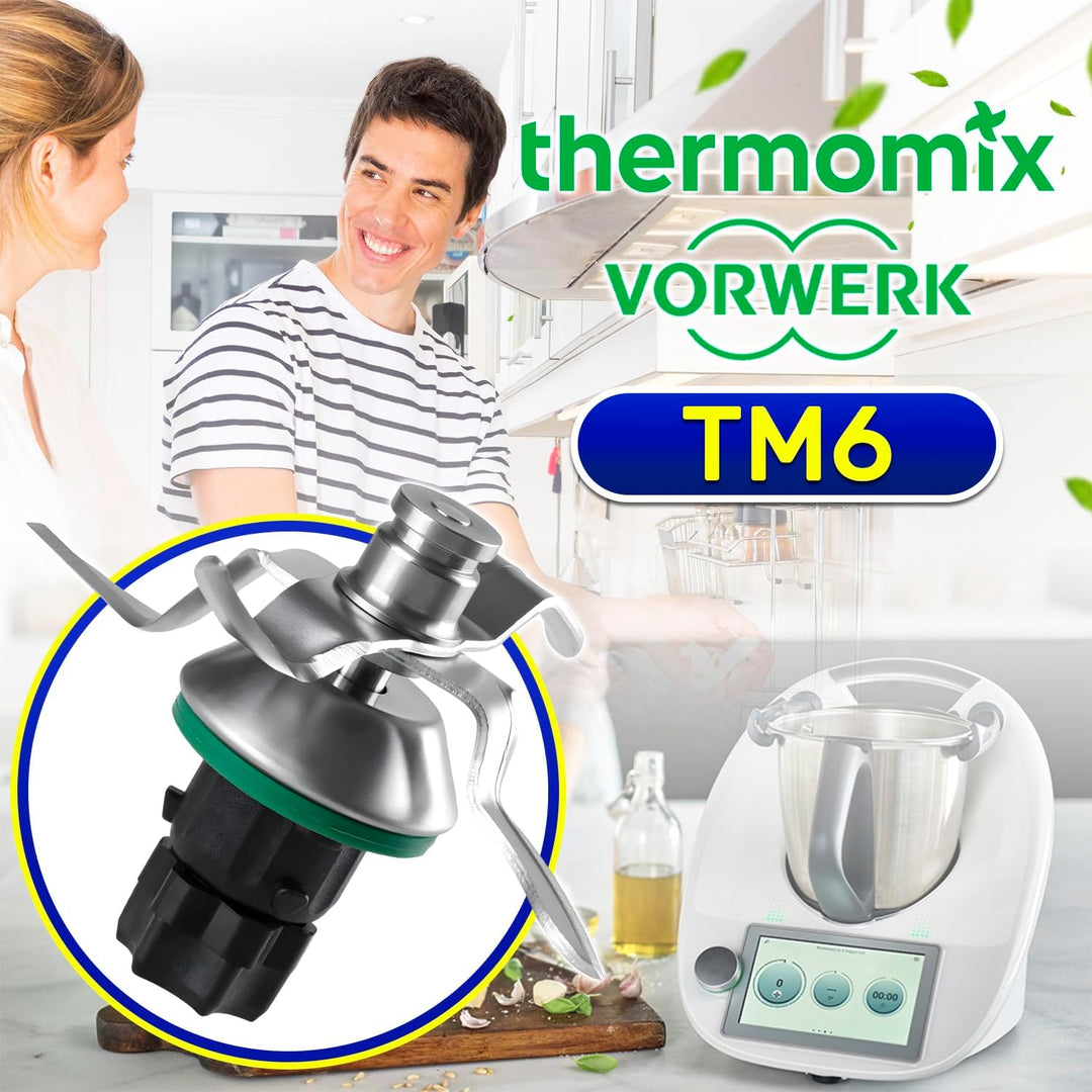 MONTERAL Satz Messer für Thermomix TM6 mit Dichtungsring - Ersatzmesser ist Hergestellt aus Rostfrei
