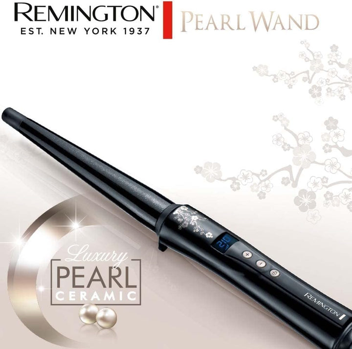 Remington Lockenstab [kegelförmig 13-25mm] Pearl Digital (hochwertige Keramikbeschichtung mit echten