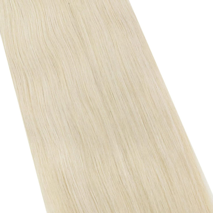Ugeat Platinblond Extensions Echthaar Flat Bonding 60cm Keratin Bonding Echthaar Extension 50Gramm E