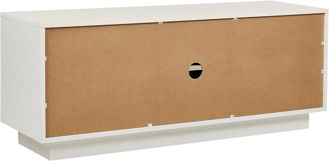 Sideboard Rattan weiss / beige 3 Türen 120 x 40 x 40 cm moderne Kommode Uyuni