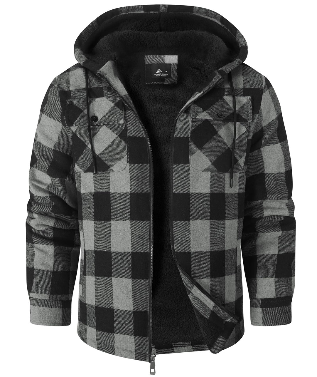 SwissWell Herren Hemdjacke Verdicken Kariertes mit Zipper Flanelljacke Plüschfutter Freizeit Gefütte