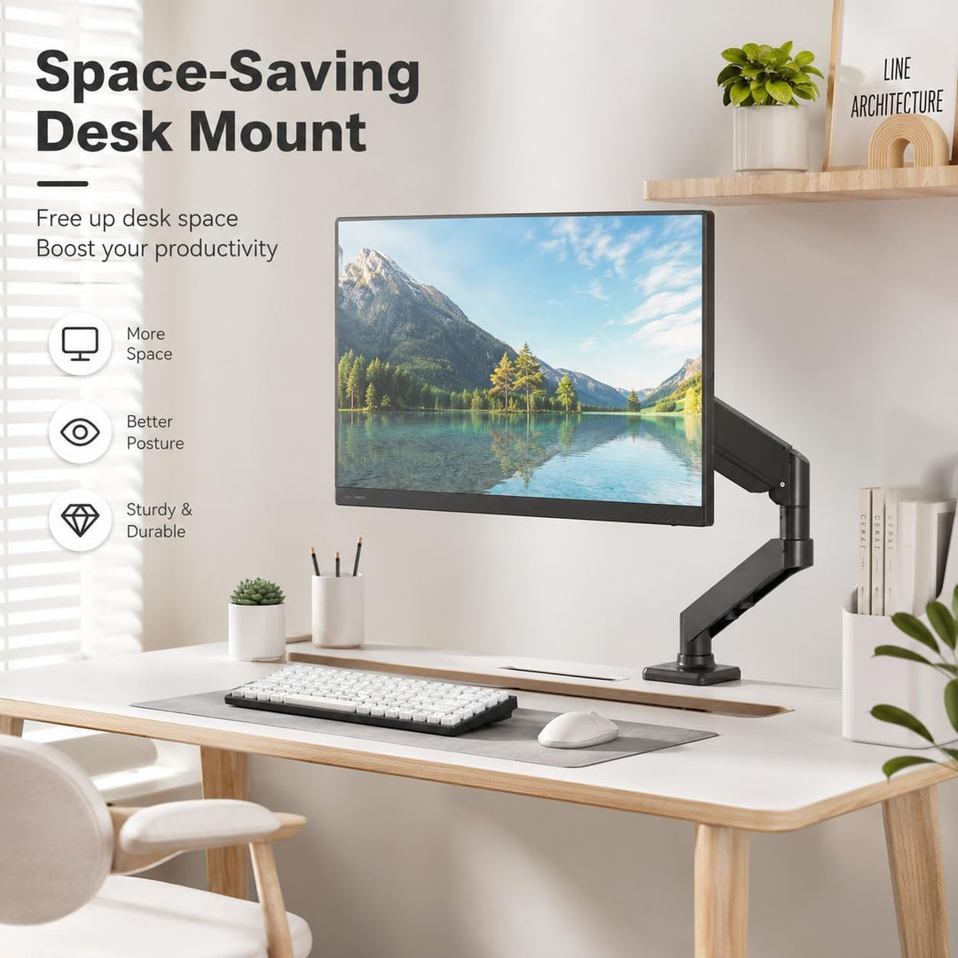 Monitor &amp; Laptop Halterung 2-in-1, verstellbare Armhalterung für 14-17 Zoll Notebook &amp; bis zu 32 Zol