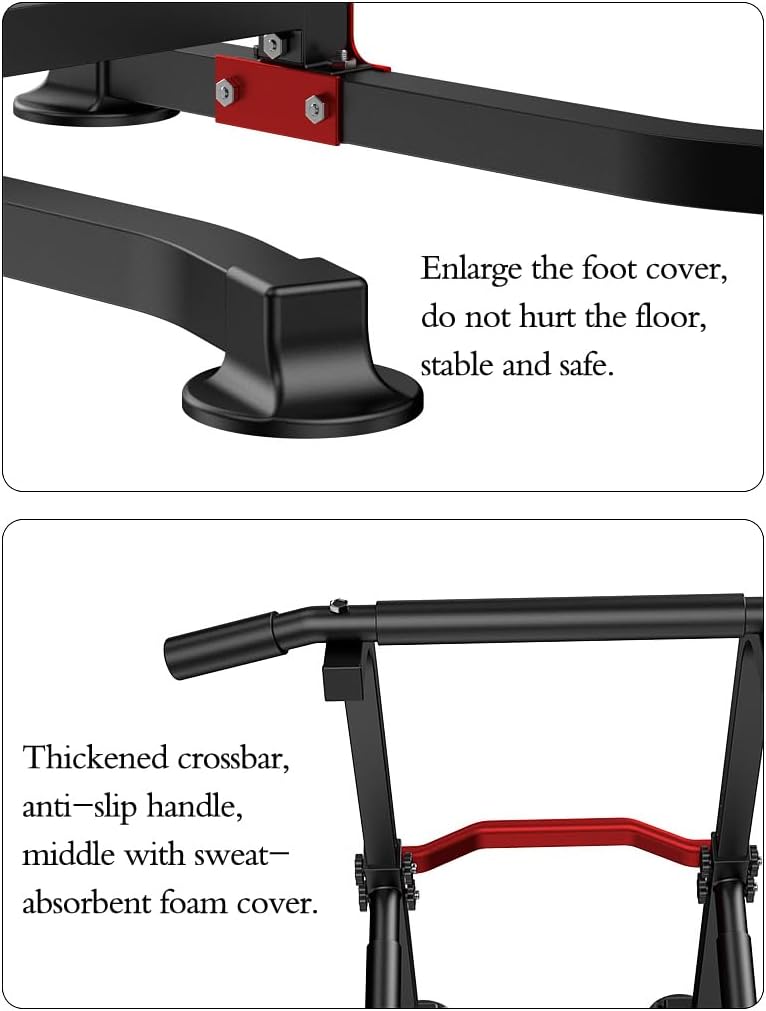 EASY BIG Power Tower Dip Station Pull Up Bar - Mehrzweck-Heimtrainingsgerät mit Verstellbarer Höhe u