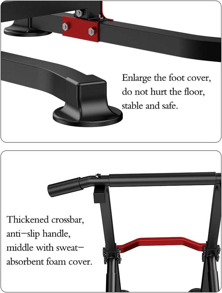EASY BIG Power Tower Dip Station Pull Up Bar - Mehrzweck-Heimtrainingsgerät mit Verstellbarer Höhe u