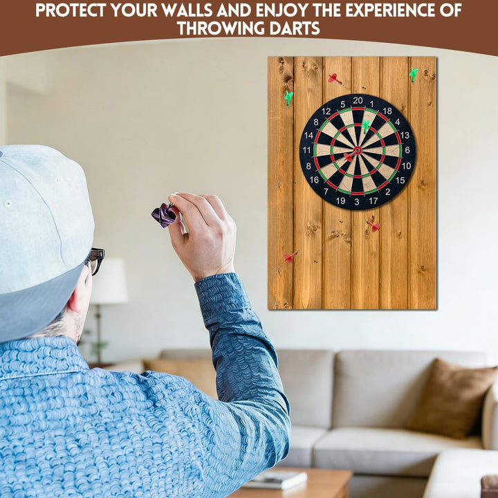 RANJIMA Holzmaserung Dartscheibe Wandschutz, Filz Dartboard-Wandschutz für Dartscheiben Selbstkleben