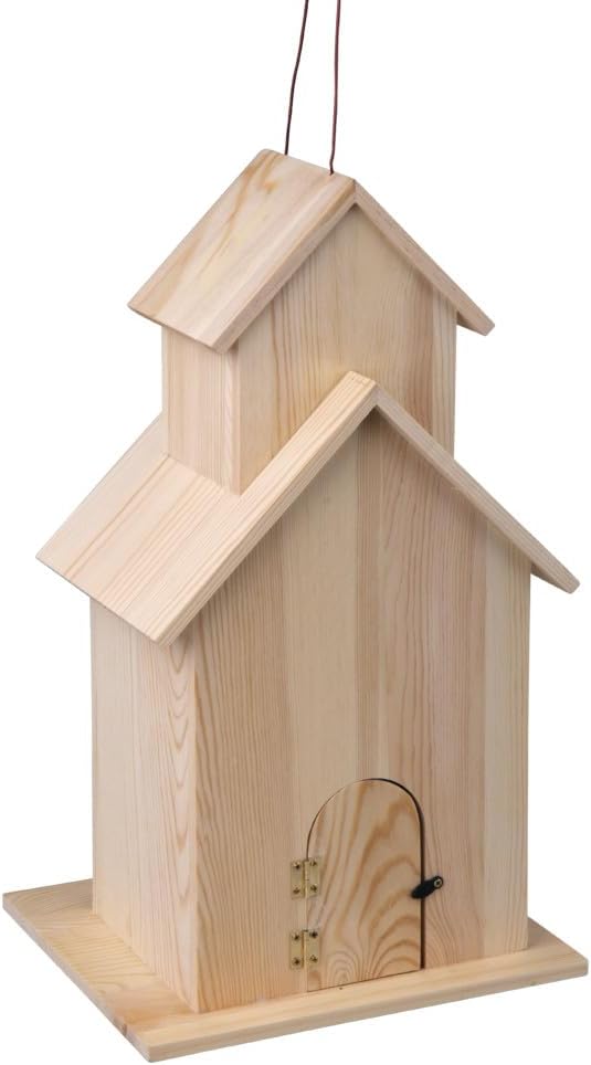 Rayher Holz-Vogelhaus XL, Kiefernholz, FSC zertifiziert, 22 x 19 x 39 cm, 64510505, Natur 22x19x39cm