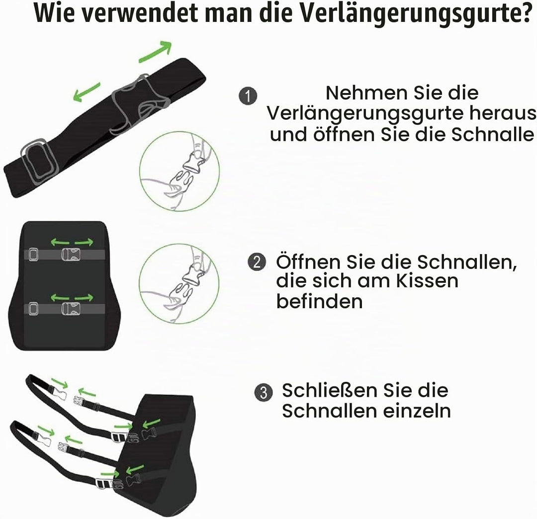 Feagar Lendenkissen - Memory Foam Rückenkissen für Bürostuhl &amp; Sofa | Rückenstütze-Kissen für Büro &amp;