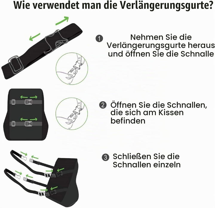 Feagar Lendenkissen - Memory Foam Rückenkissen für Bürostuhl &amp; Sofa | Rückenstütze-Kissen für Büro &amp;