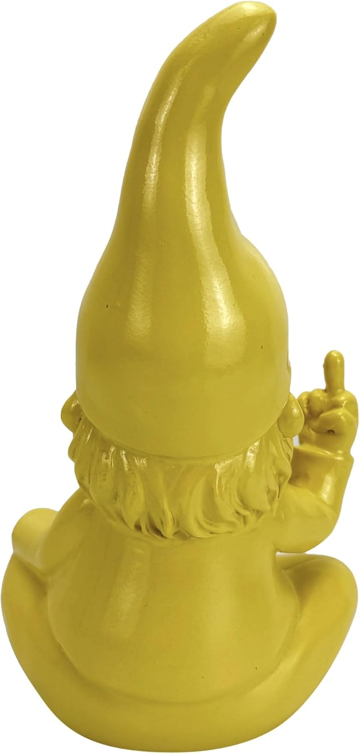 Lustiger Gartenzwerg für aussen mit Mittelfinger in modernen Farben - 21 cm gross - Gartenfiguren fü