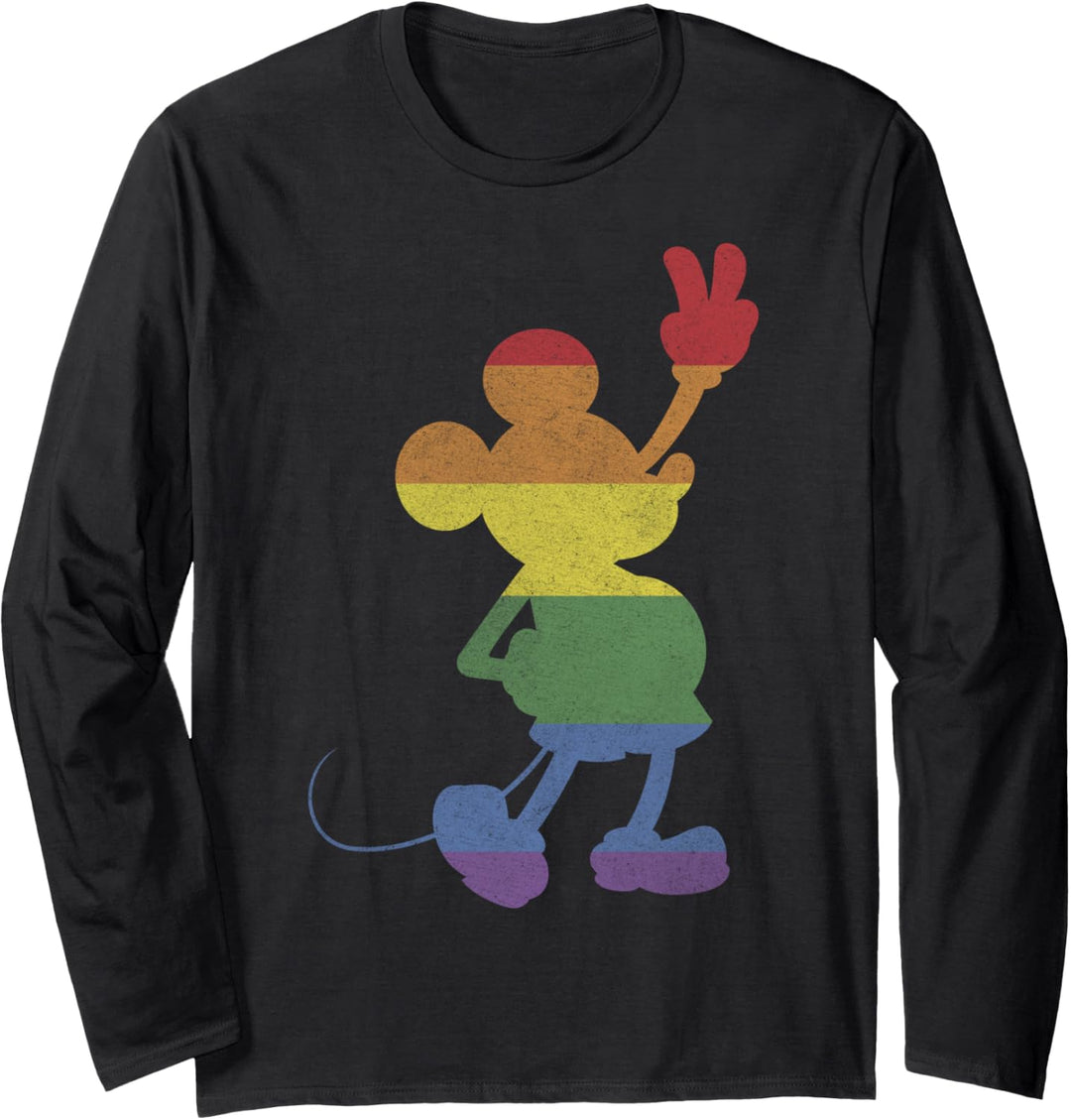 Disney Mickey And Friends Pride Rainbow Stripe Mickey Langarmshirt