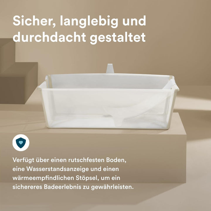 Stokke Flexi Bath XL (Sandy Beige) mit Newborn Support - Leichte Konstruktion & einfach zu verstauen
