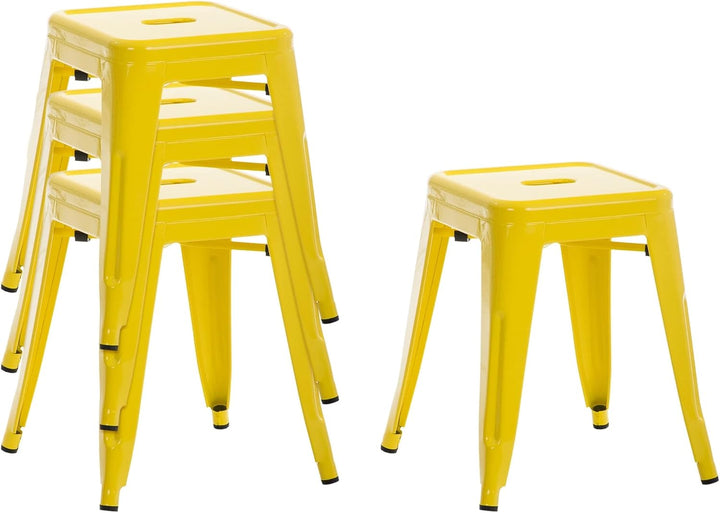 CLP 4er Set Sitzhocker Armin Aus Metall I Stapelbarer Hocker I Sitzhöhe Von 46 cm I Pflegeleichter A