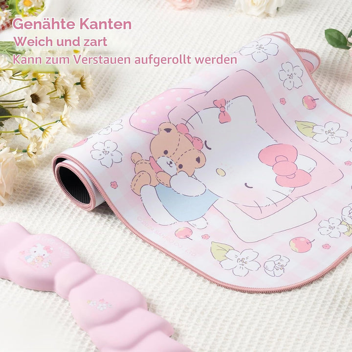 Anime-Mauspad-Handgelenkauflage-Set – rutschfeste Schreibtischunterlage und Memory Foam-Handgelenkau