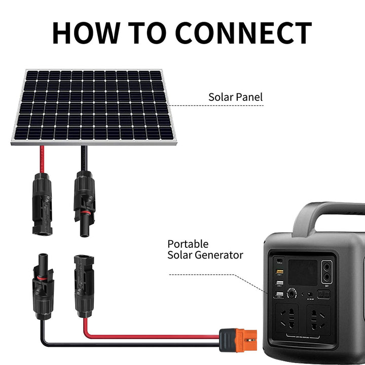 ZkeeShop Solarladekabel Solarstecker auf XT60i Adapter Stecker Anschluss Solarpanel 12AWG XT60i-F Ka