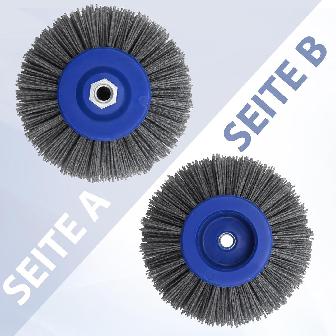 150 mm Nylon-Schleifbürste, 80er Körnung Polierwalze für Drahtziehen, M14-kompatible Bürste für Sati