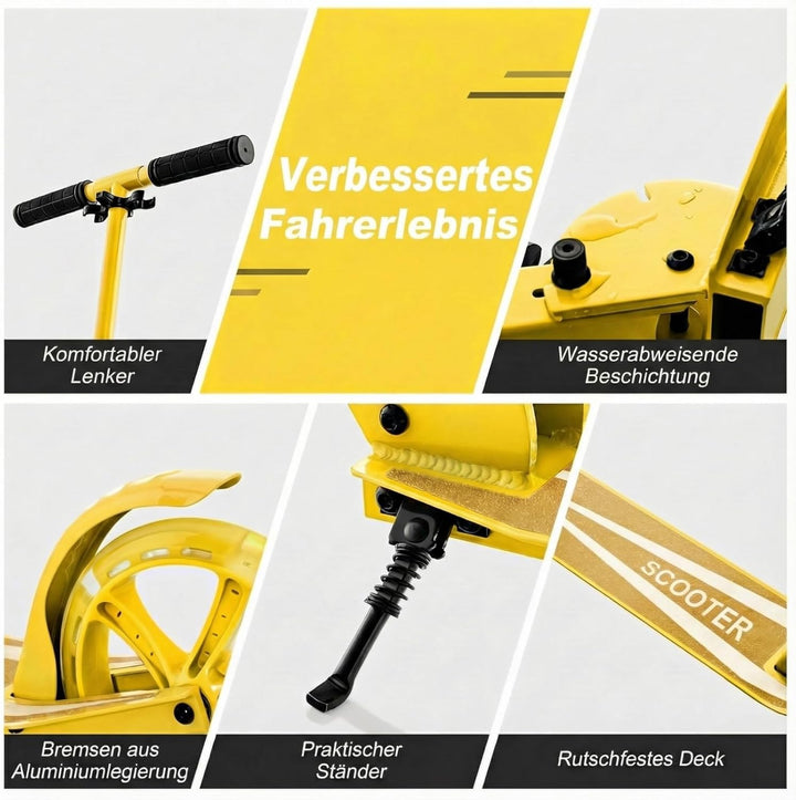 COSTWAY Scooter Roller klappbar, Tretroller höhenverstellbar, Cityroller 100kg Tragkraft, Sport Kick