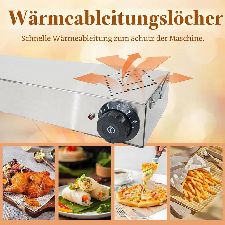 Wärmelampe Küche Gastro, Hängende Speisenwärmer Lampe mit Drehknopf-Temperaturregelung, Kommerzielle