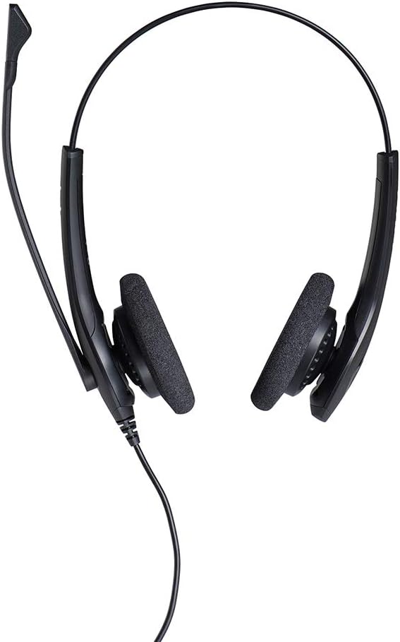 Jabra Biz 1500 USB-A On-Ear Stereo Headset - Corded Headphone with Noise-Cancelling Microphone, Cont