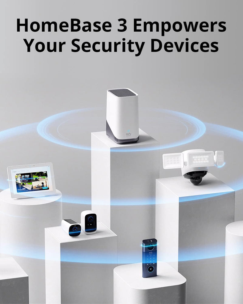 eufy Security HomeBase 3, eufy S380, Überwachungskamera, Gebührenfreie Nutzung, erweiterbarer Speich