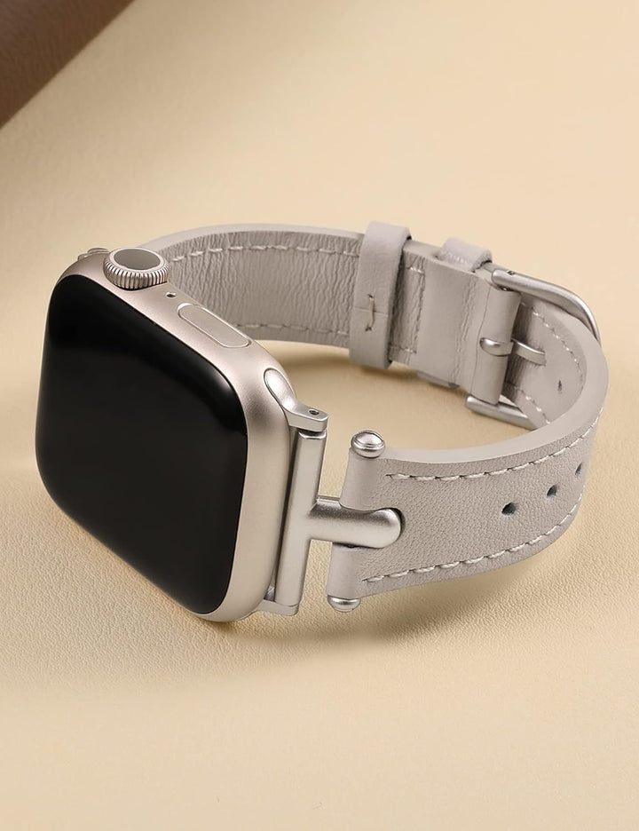 Wearlizer Lederarmband Kompatibel mit Apple Watch Armband 41mm 38mm 40mm Damen, Echtesleder Armband