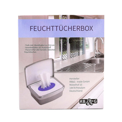 RB&G Premium Feuchttücherbox- aus hochwertigem Edelstahl/kein Austrocknen der Tücher/Halter für Feuc