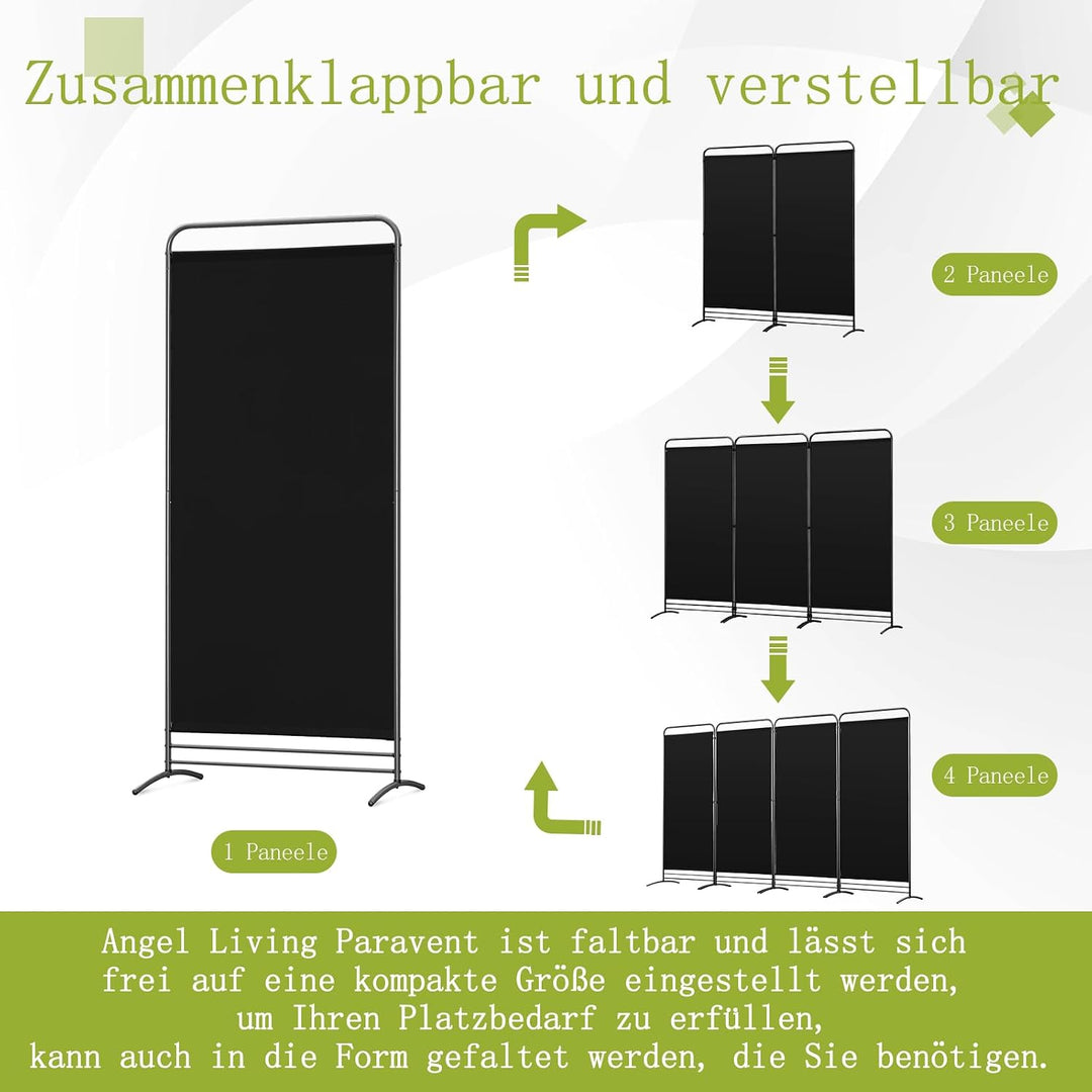 Angel Living Paravent 1 Teilig Klappbar Raumteiler Freistehend Sichtschutzwand Raumteiler Stellwand