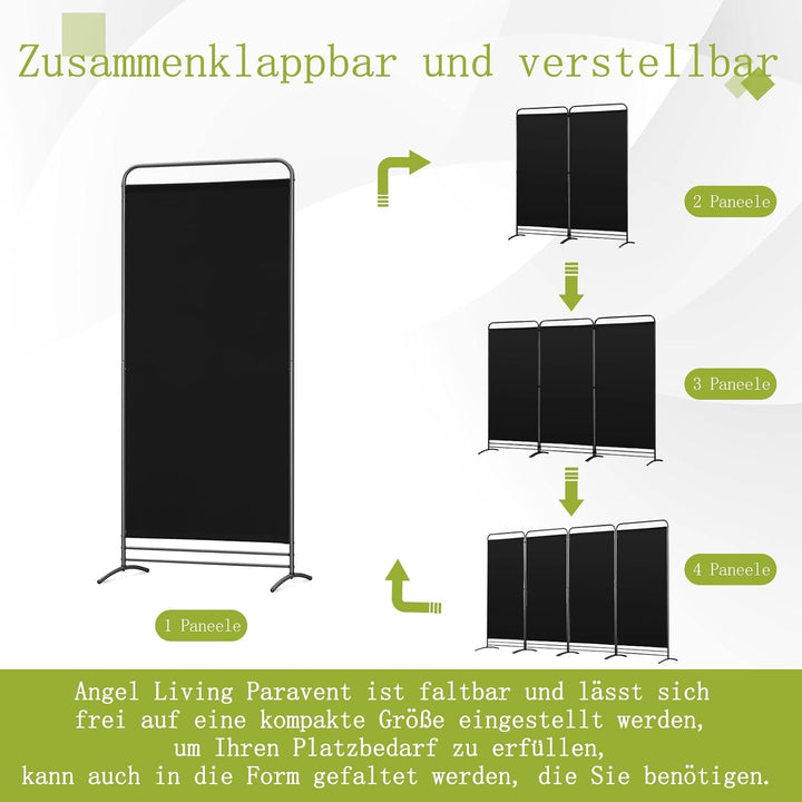 Angel Living Paravent 1 Teilig Klappbar Raumteiler Freistehend Sichtschutzwand Raumteiler Stellwand