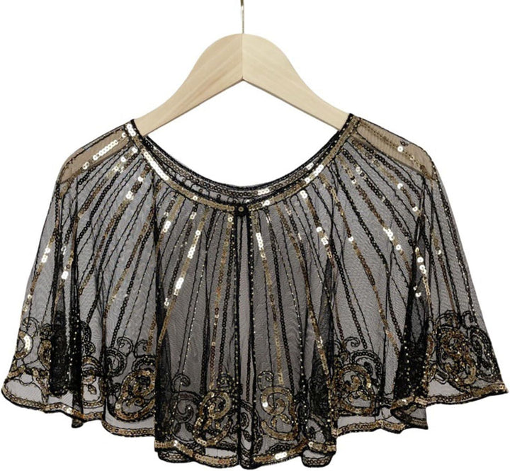 1920er Jahre Pailletten Schal und Wraps für Damen,Retro Umschlagtücher Stola für Abendkleid,20er Jah
