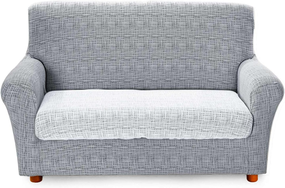 Caleffi Elastischer Sofabezug für 1-Sitzer, Italienischer Stil, Jacquard-Satin, 72058 Grau, Grau