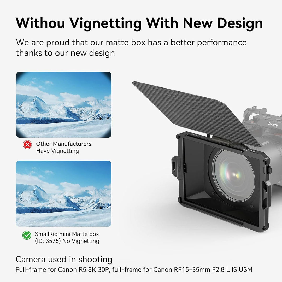 SMALLRIG Mini Matte Box Lite mit Top Flag für DSLRs und spiegellose Kameras, kompatibel mit 67mm/72m
