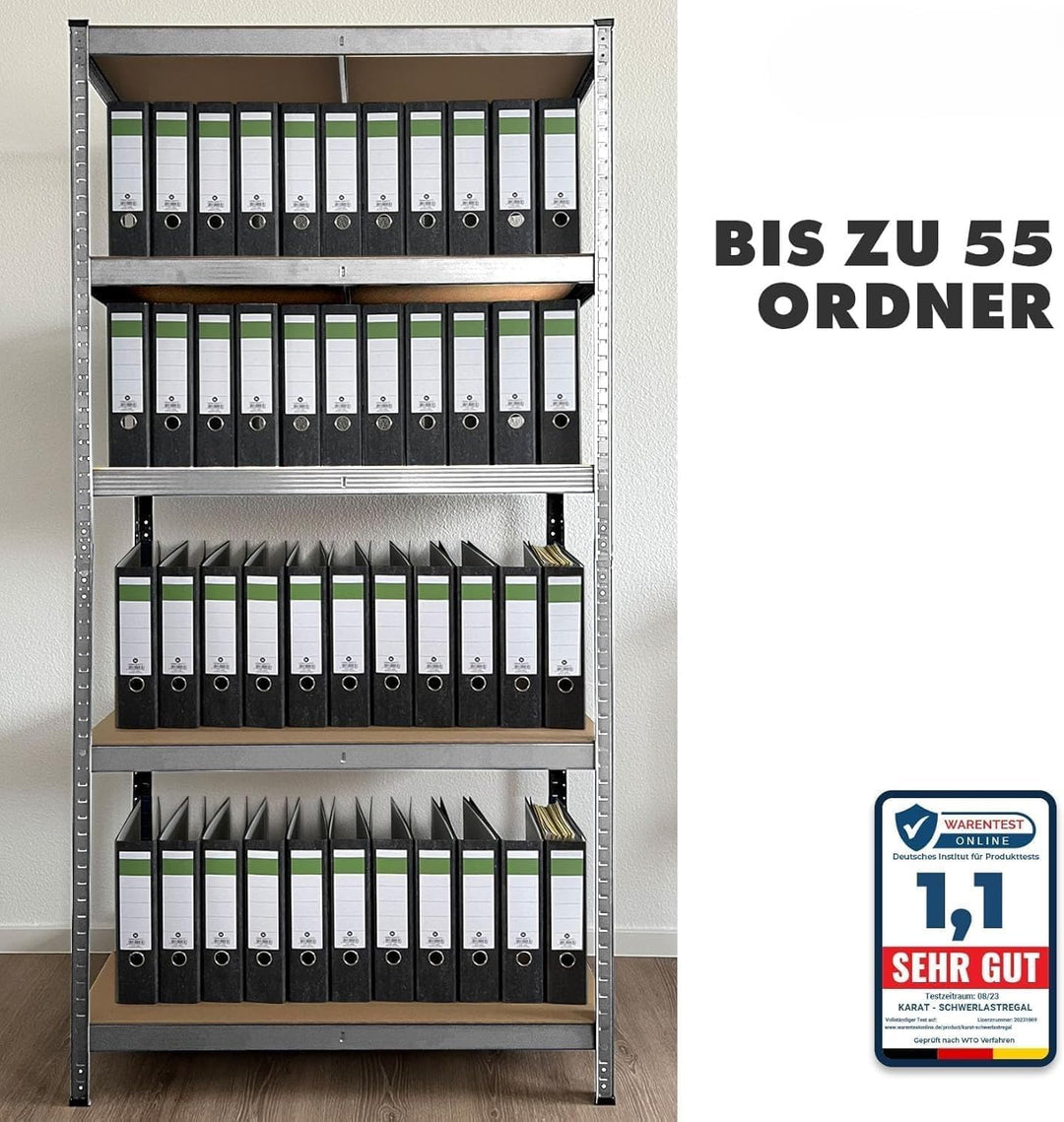 Floordirekt Schwerlastregal, 2er Set, verzinkt 150 x 75 x 30 cm Steckregal, Kellerregal, Lagerregal,