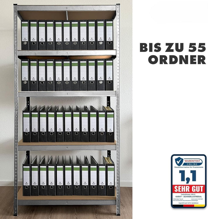 Floordirekt Schwerlastregal, 2er Set, verzinkt 150 x 75 x 30 cm Steckregal, Kellerregal, Lagerregal,