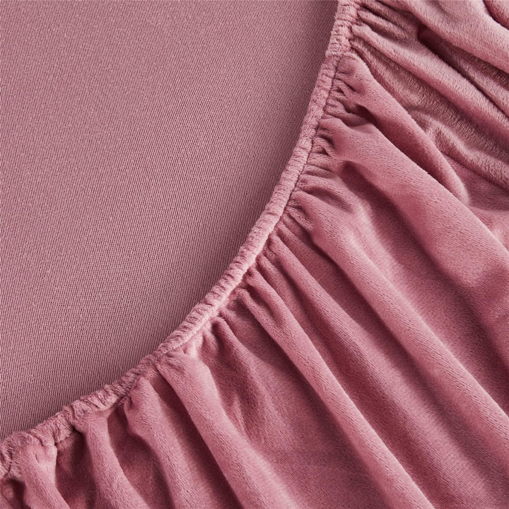 Boqingzhu Flauschige Plüsch Spannbettlaken 200x200cm Rosa Altrosa Fleece Flanell Cashmere Touch Span