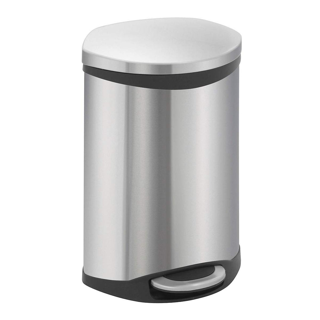EKO Shell Bin Tritt-Mülleimer, 10 Liter, Edelstahl matt