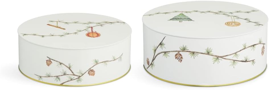 Kähler Keksdose Ø20/Ø22 cm 2 Stck. Aufbewahrung Hammershøi Christmas, Weiss