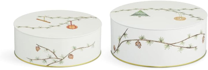Kähler Keksdose Ø20/Ø22 cm 2 Stck. Aufbewahrung Hammershøi Christmas, Weiss
