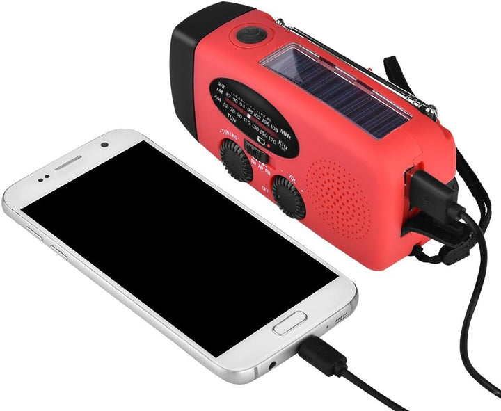 Solar Radio,AM/FM/NOAA Kurbelradio Solarradio Wiederaufladbare Dynamo Radio mit LED Taschenlampe,Han